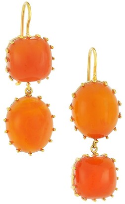 Renee Lewis 18K Yellow Gold & Cornelian Double-Drop Earrings