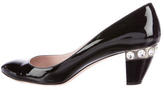 Thumbnail for your product : Miu Miu Embellished Patent Leather Pumps