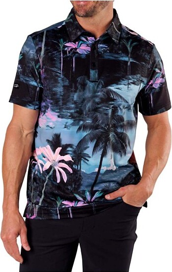 Men's Sunday Swagger Tropical Thunder Polo Small Black