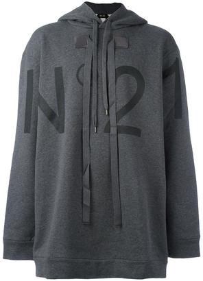 No.21 oversized logo print hoodie