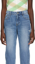 Thumbnail for your product : Sjyp Blue Side Destroyed Jeans