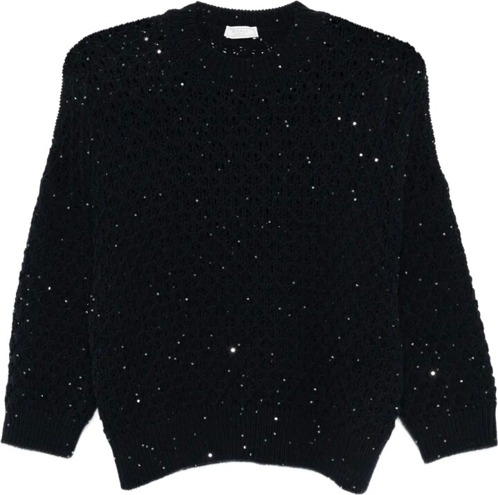 Peserico Sequin-Embellished Wool Sweater
