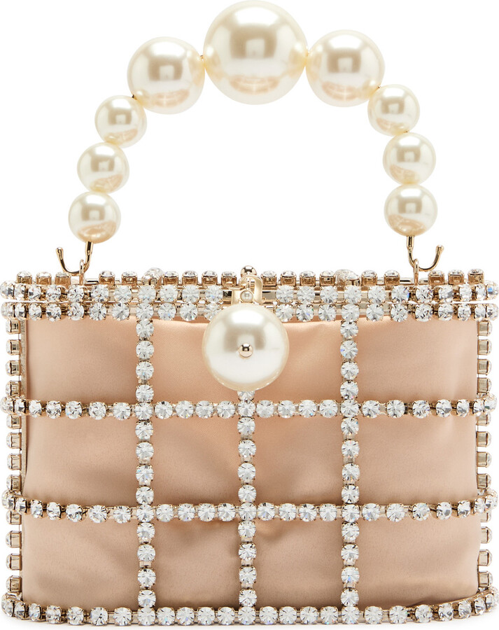 Rosantica Holli Faux-pearl and Crystal-embellished top Handle bag