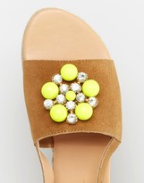Thumbnail for your product : Park Lane Embellished Sling Flat Sandals