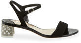 Thumbnail for your product : Sophia Webster Amber Suede Mid-Heel Sandals