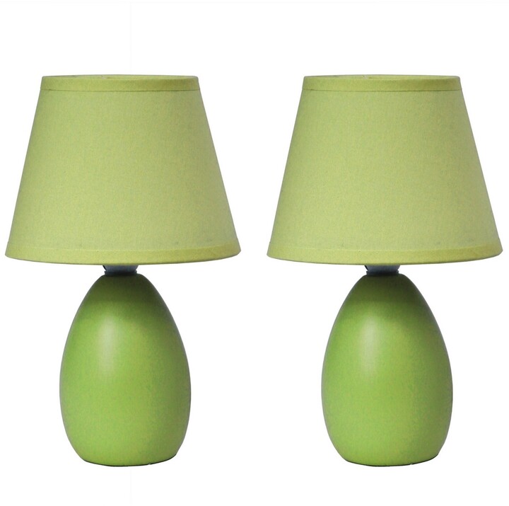 Green Ceramic Lamp The World S, Simple Designs Mini Egg Oval Ceramic Table Lamp