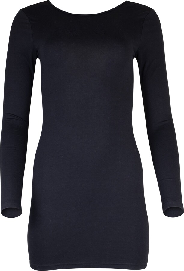 Lezat Women's Jenna Long Sleeve Open Back Cotton Mini Dress - Black ...