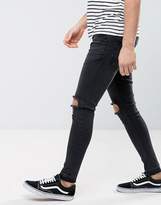 Thumbnail for your product : Brave Soul Skinny Knee Ripped Jean With Raw Edge