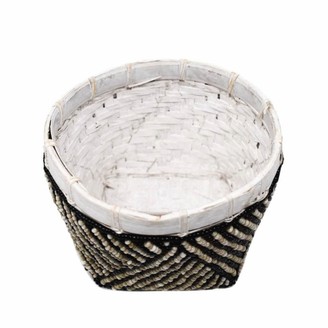 Poppy + Sage Bamboo Trinket Basket Natural & Black Stripe