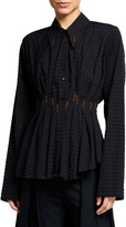 Thumbnail for your product : Palmer Harding Escen Fitted-Waist Embroidered Check Top