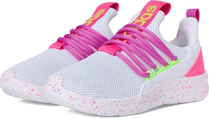 Adidas Originals Kids Lite Racer Adapt 7.0 Sportswear Shoes (Little Kid/Big Kid) Kids Shoes White/Lucid Lemon/Lucid Pink : 5 Big Kid M, Rubber
