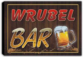 AdvPro Canvas scw3-029098 WRUBEL Name Home Bar Pub Beer Mugs Stretched Canvas Print Sign