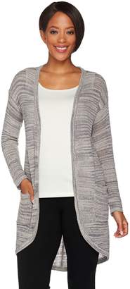 Halston H By H by Textured Space Dye Open Front Cardigan