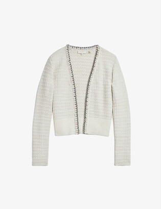 Ted Baker Eloda chain-detail boucle cardigan - ShopStyle