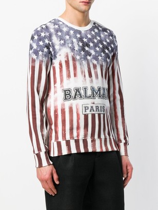 Balmain American flag sweatshirt