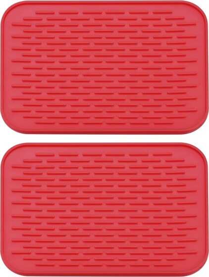 Unique Bargains Dish Drying Mat Set Under Sink Drain Pad Heat Resistant  Suitable For Kitchen Red Green : Target