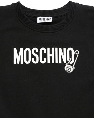 Moschino Logo Print Cotton Sweat Dress