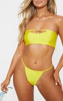Thumbnail for your product : PrettyLittleThing Yellow High Tanga Bikini Bottom