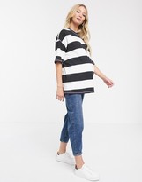 Thumbnail for your product : ASOS DESIGN Maternity oversized t-shirt in super chunky stripe in acid wash