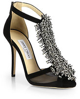 Thumbnail for your product : Jimmy Choo Fortune Suede Beaded T-Strap Sandals