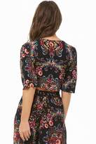 Thumbnail for your product : Forever 21 I The Wild Floral Tie-Front Crop Top