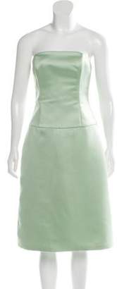 Amsale Strapless Knee-Length Dress mint Strapless Knee-Length Dress