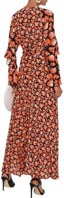 Diane von Furstenberg Alice Lace-paneled Floral-print Chiffon And Silk Crepe De Chine Midi Wrap Dress