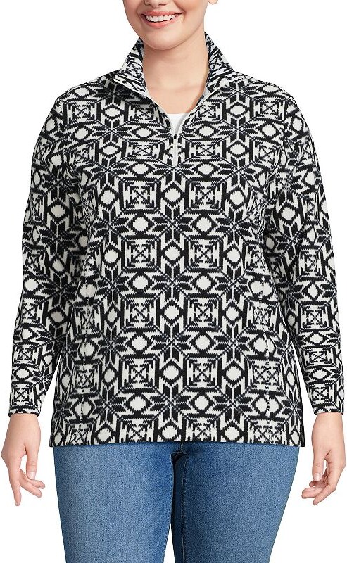 Lands' End Plus Size Anyweather Fleece Quarter Zip Pullover