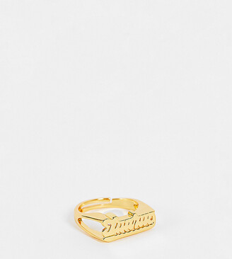 Image Gang adjustable Taurus starsign ring in gold plate