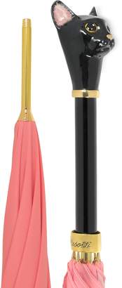 Pasotti Pink Women's Umbrella w/Black Cat Handle