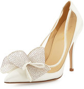 Thumbnail for your product : Kate Spade Lovely Satin Bow Pump, Ivory