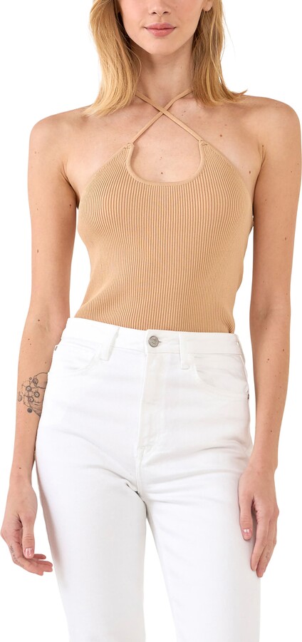 Grey Lab Crossover Rib Halter Tank