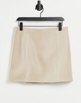 Thumbnail for your product : Miss Selfridge faux leather skirt in burgundy