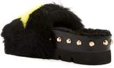 Thumbnail for your product : Ivy Kirzhner Teddy Genuine Rabbit Fur & Genuine Shearling Slip-On Sandal