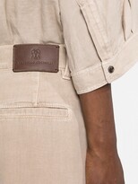 Thumbnail for your product : Brunello Cucinelli Cotton-Linen Wide-Leg Trousers
