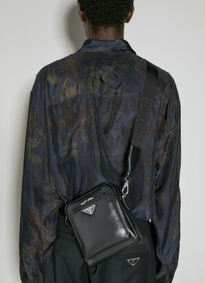 Prada Men's Leather Triangle Logo Sling Crossbody Bag - ShopStyle