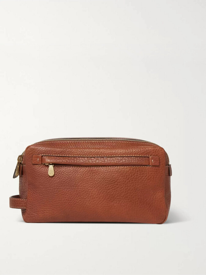 Mens Bags Toiletry bags and wash bags Brunello Cucinelli Leather Wash Bag in Brown for Men 