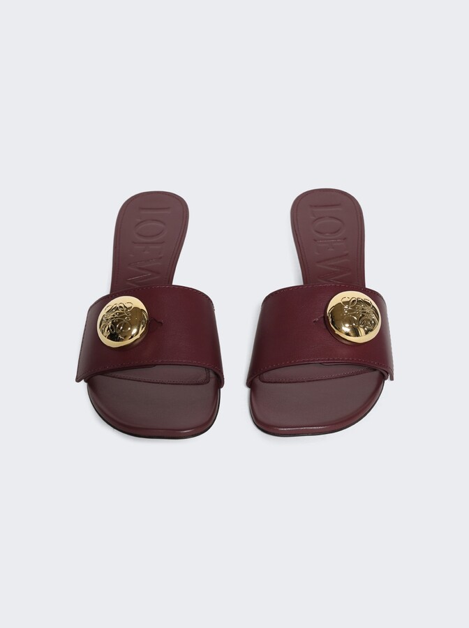 Loewe Pebble Slide Sandal Burgundy
