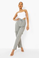 Thumbnail for your product : boohoo Tricot Pocket Straight Leg Joggers