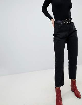 Lost Ink High Waist Jeans In Straight Leg Fit