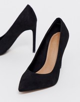 Thumbnail for your product : ASOS DESIGN Wide Fit Porto pointed high heeled court shoes in black