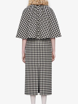 Gucci Houndstooth Cape Dress