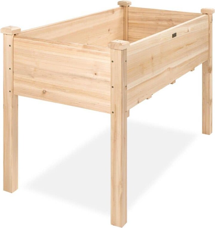 48 in. L x 23 in. W x 30 in. H Natural Wood Raised Garden Bed with Foot Caps