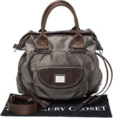 Thumbnail for your product : Lancel Olive Green/Brown Nylon and Leather Drawstring Hobo