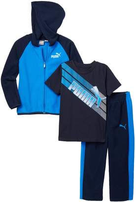 Puma Hooded Jacket, Short Sleeve Tee & Pants Set (Toddler Boys)