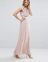 Thumbnail for your product : Warehouse Pleated Cape Detail Maxi Dress