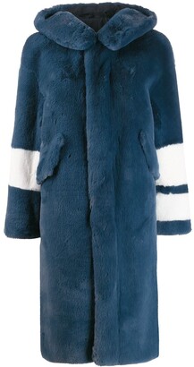 Mr & Mrs Italy Faux Fur Striped Sleeve Coat