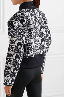 adidas by Stella McCartney Stretch Jersey-trimmed Floral-jacquard Sweatshirt - Black