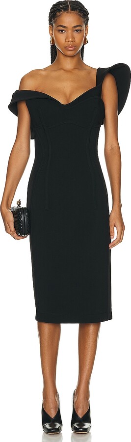 ワンピース Bottega Veneta Fluid Suede Midi Dress With l Detail Bottega Veneta Blue Fluid Suede Midi Dress for Women Online