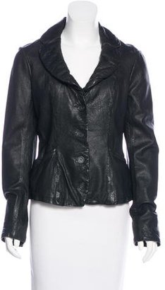 AllSaints Shawl Collared Leather Jacket